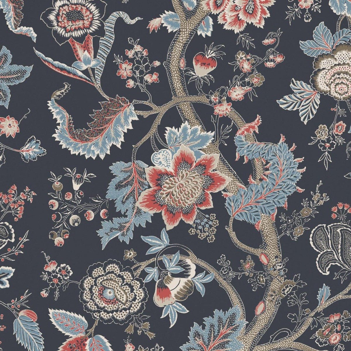 Palampore Wallpaper - Midnight - Warner House - Premier Wallcovering