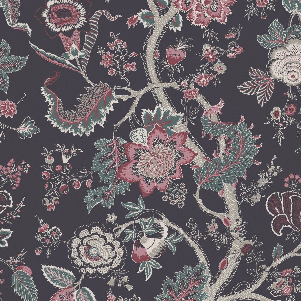 Palampore Wallpaper - Noir - Warner House - Premier Wallcovering