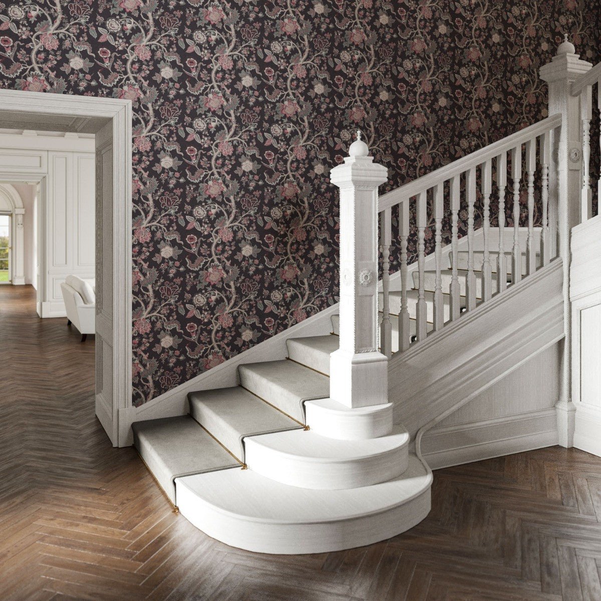 Palampore Wallpaper - Noir - Warner House - Premier Wallcovering