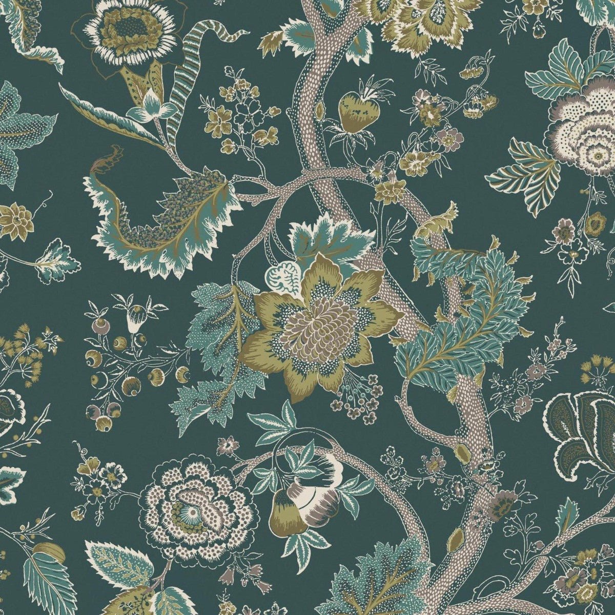 Palampore Wallpaper - Jade - Warner House - Premier Wallcovering