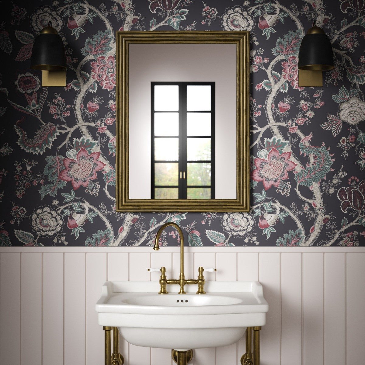 Palampore Wallpaper - Noir - Warner House - Premier Wallcovering