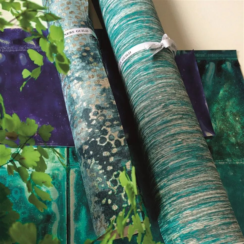 Palasini Wallpaper - Teal - PDG647/06 - Designers Guild - Premier Wallcovering