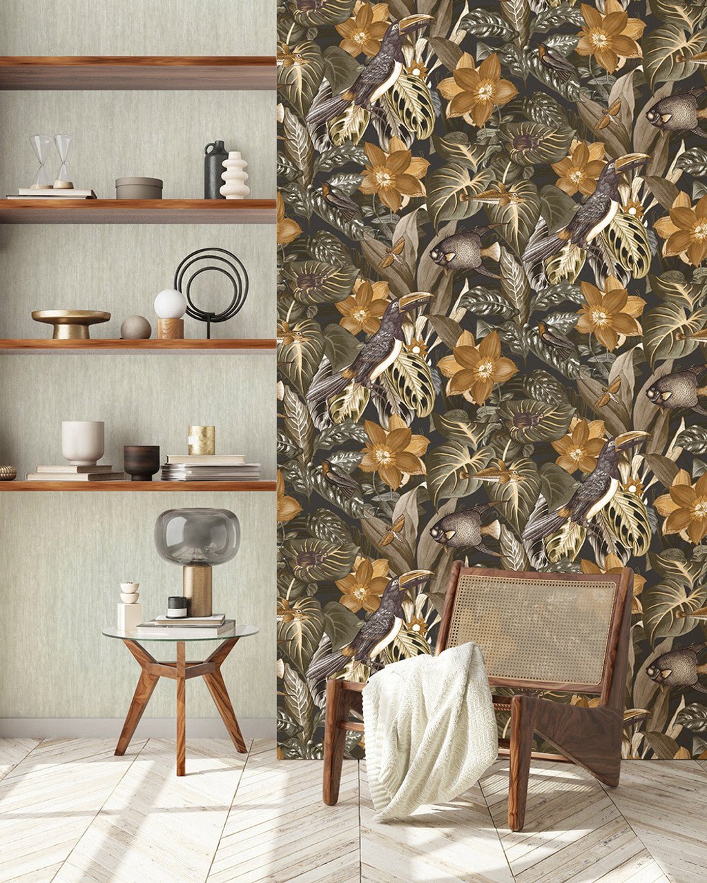 Palau Tropical Wallpaper - Walnut - Hohenberger - 26746 - Premier Wallcovering