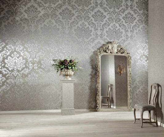 Palazzo Damask Wallpaper - Grey - Omexco - PAL6029 - Premier Wallcovering