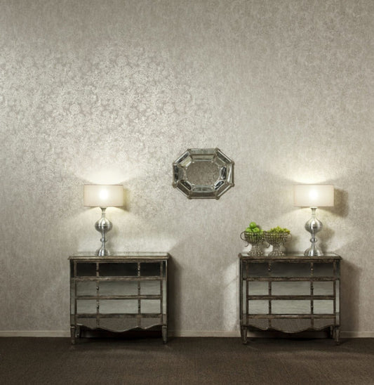 Palazzo Floral Wallpaper - Silver - Omexco - PAL3019 - Premier Wallcovering