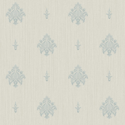 Palazzo Italian Motif Wallpaper - Blue / Silver Grey - Galerie - G68665 - Premier Wallcovering