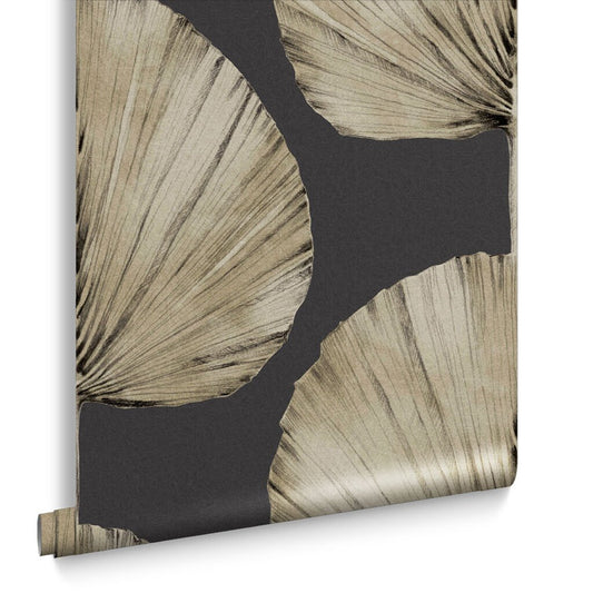 Palm Fan Wallpaper - Charcoal - Graham & Brown - 112194 - Premier Wallcovering
