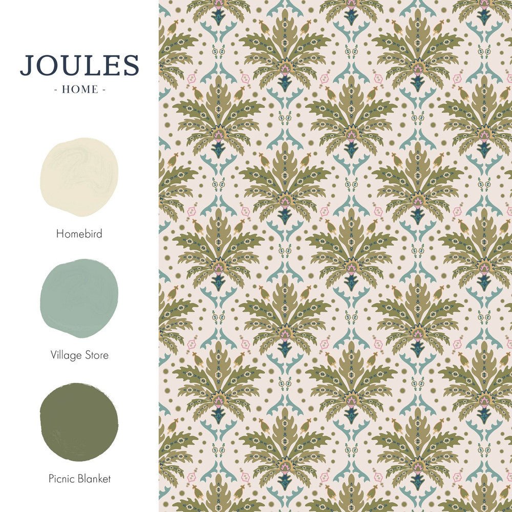 Palm Geo Wallpaper - Cream - Joules - 128935 - Premier Wallcovering