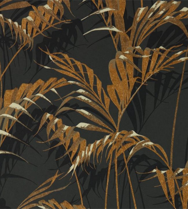 Palm House Wallpaper - Charcoal/Gold - DGLW216641 - Sanderson - Premier Wallcovering