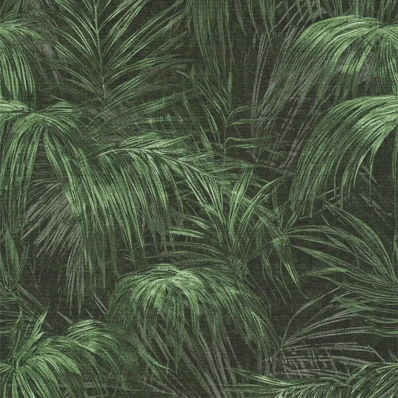 Palm Leaf Motif Wallpaper - Green/Grey - Michalsky Living - 39981-4 - Premier Wallcovering