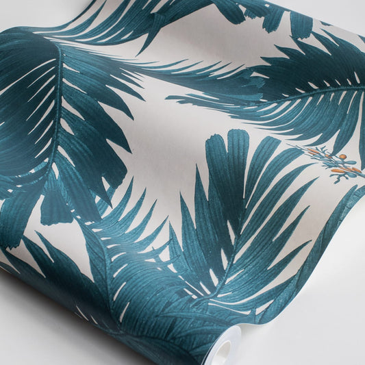 Palm Spring Wallpaper - Teal - Rebel Walls - R17571 - Premier Wallcovering