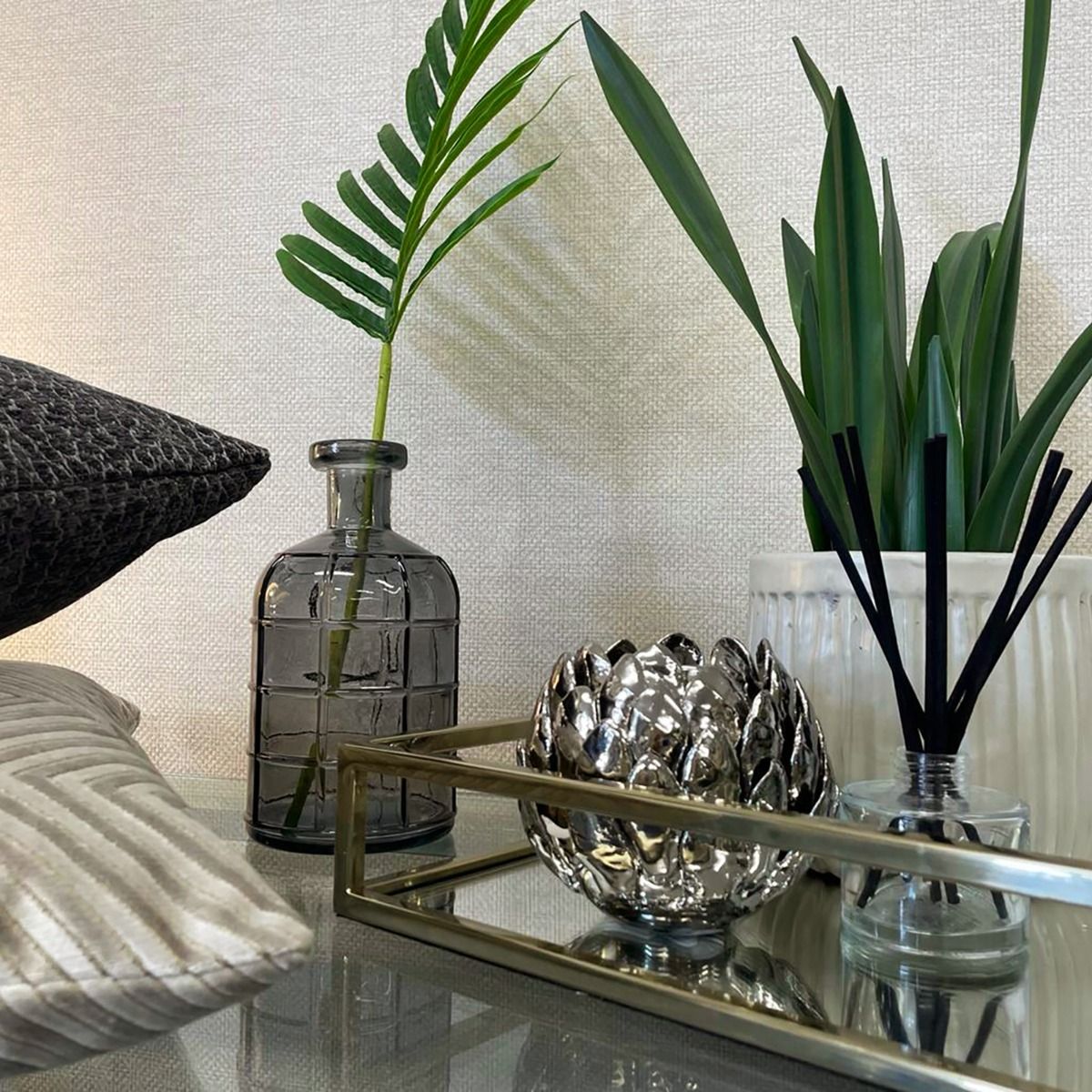 Palm Texture Wallpaper - Cream - Belgravia - 9006 - Premier Wallcovering