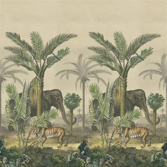Palm Trail Scene 1 Wallpaper - Sepia - John Derian - PJD6007/01 - Premier Wallcovering