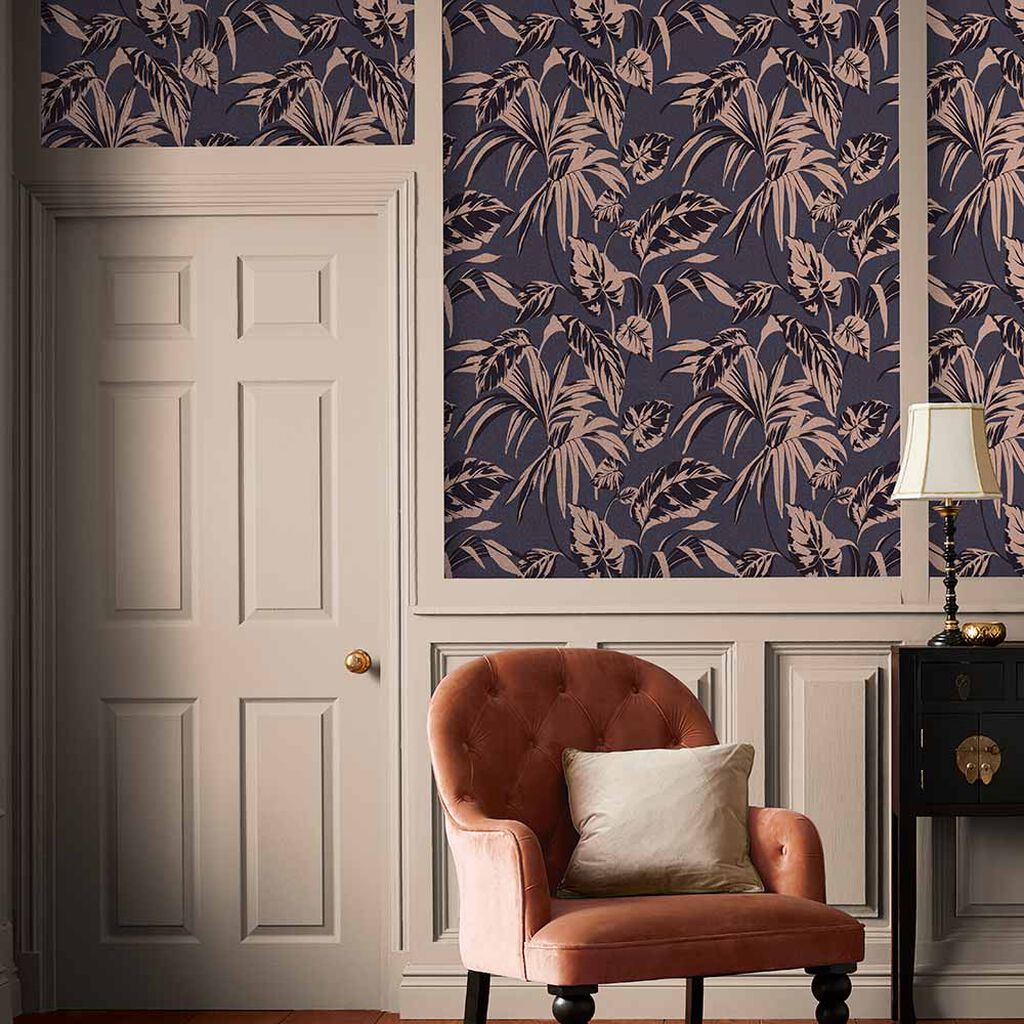 Palma Wallpaper - Soft Gold & Notte - Graham & Brown - 107609 - Premier Wallcovering