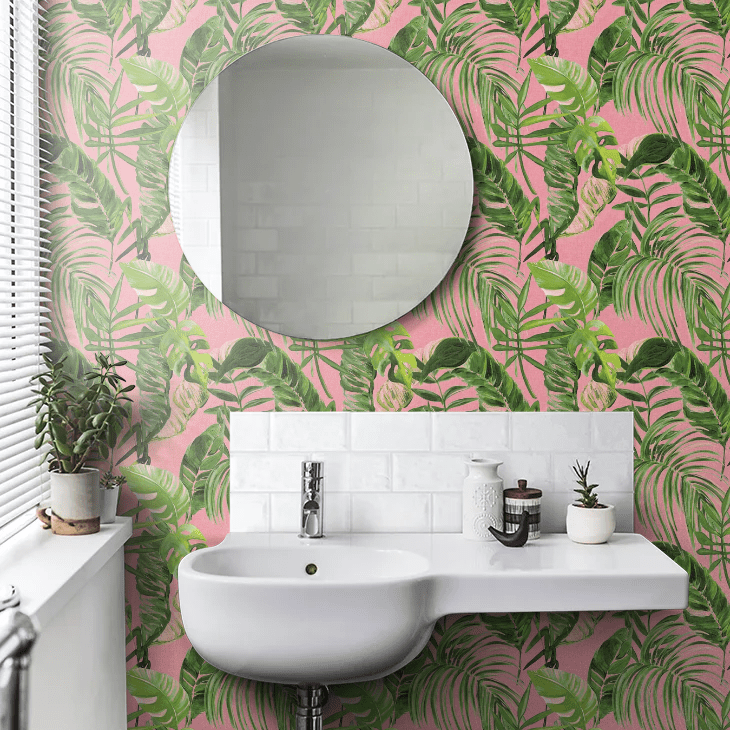 Palmera Wallpaper - Fuchsia - Ohpopsi - WLD53104W - Premier Wallcovering