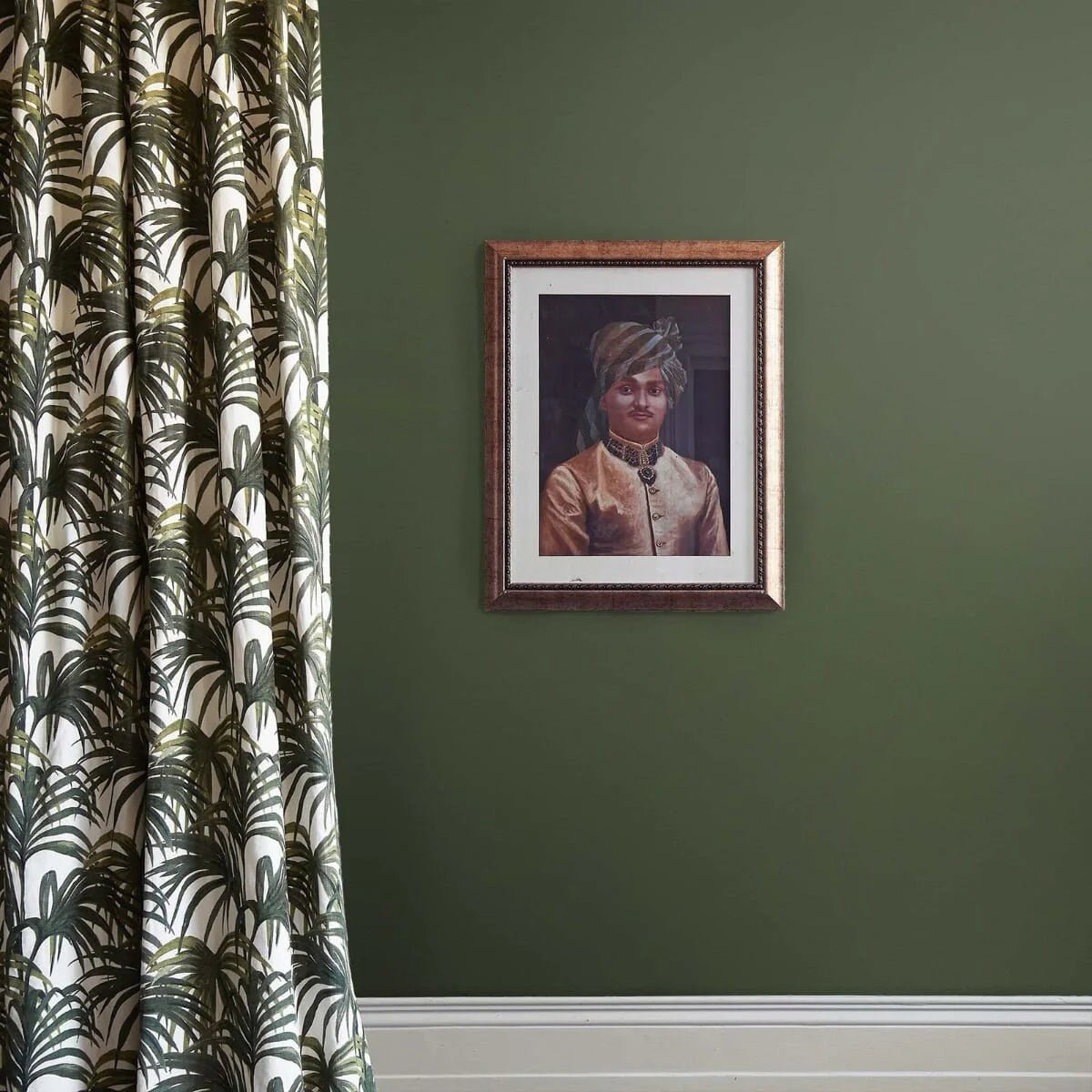 Palmeral Cotton Linen Fabric - Off White & Green - House of Hackney - 1-FA-PAL-CL-W&G-XXX-XXX - Premier Wallcovering