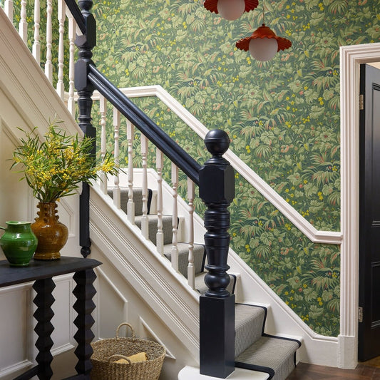 Palmette Wallpaper - Forest Green - 1838 wallcoverings - 2513 - 184 - 01 - Premier Wallcovering