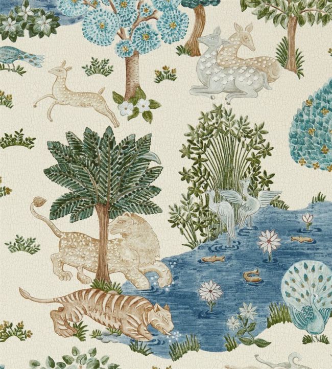 Pamir Garden Wallpaper - Cream/Nettle - DCPW216766 - Sanderson - Premier Wallcovering