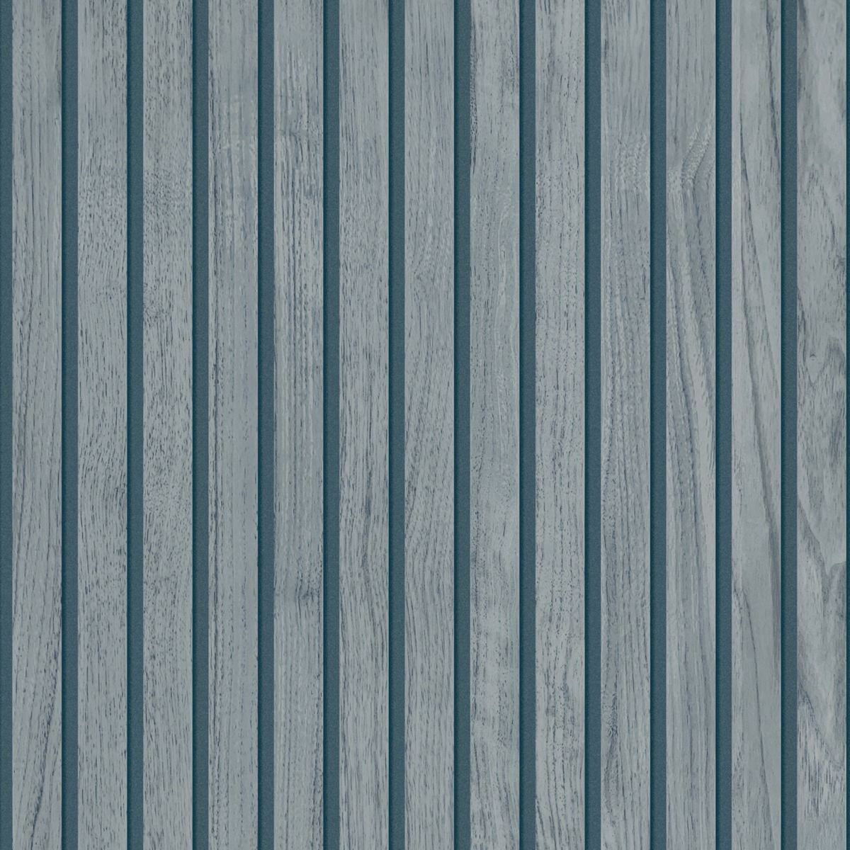 Panacea Wood Slats Wallpaper - Blue - Belgravia - 1164 - Premier Wallcovering