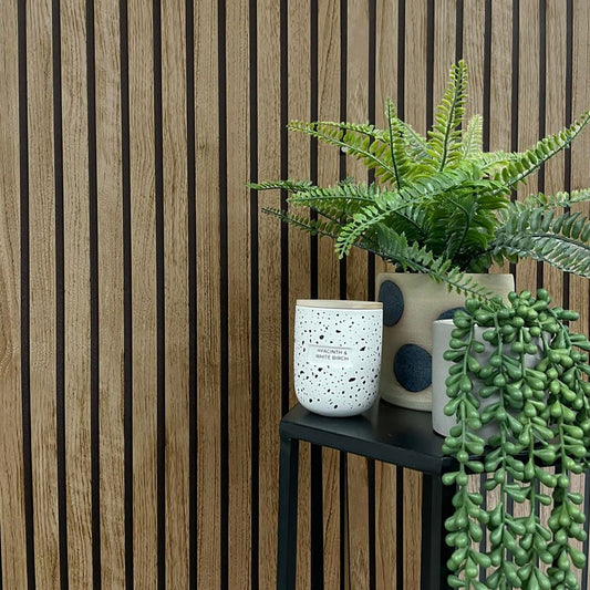 Panacea Wood Slats Wallpaper - Walnut - Belgravia - 1157 - Premier Wallcovering