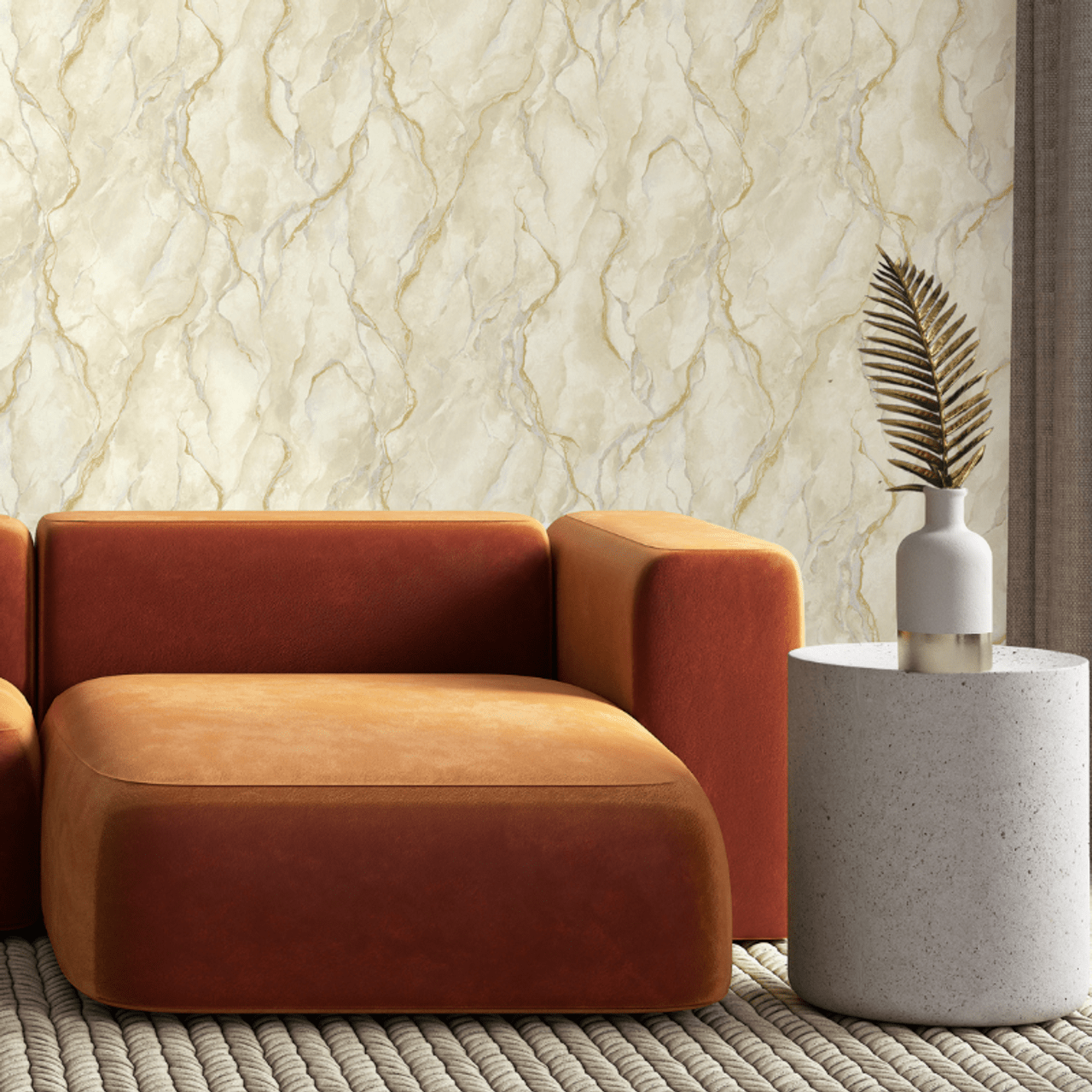 Pandora Vasari Wallpaper - Black & Gold - Rasch - 400136 - Premier Wallcovering