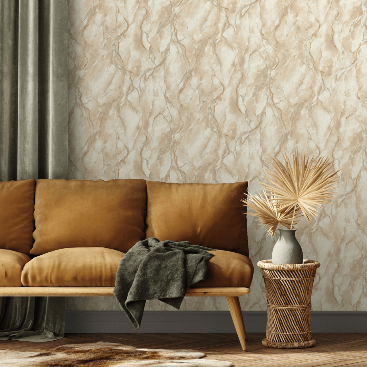 Pandora Vasari Wallpaper - Gold - Rasch - 400112 - Premier Wallcovering