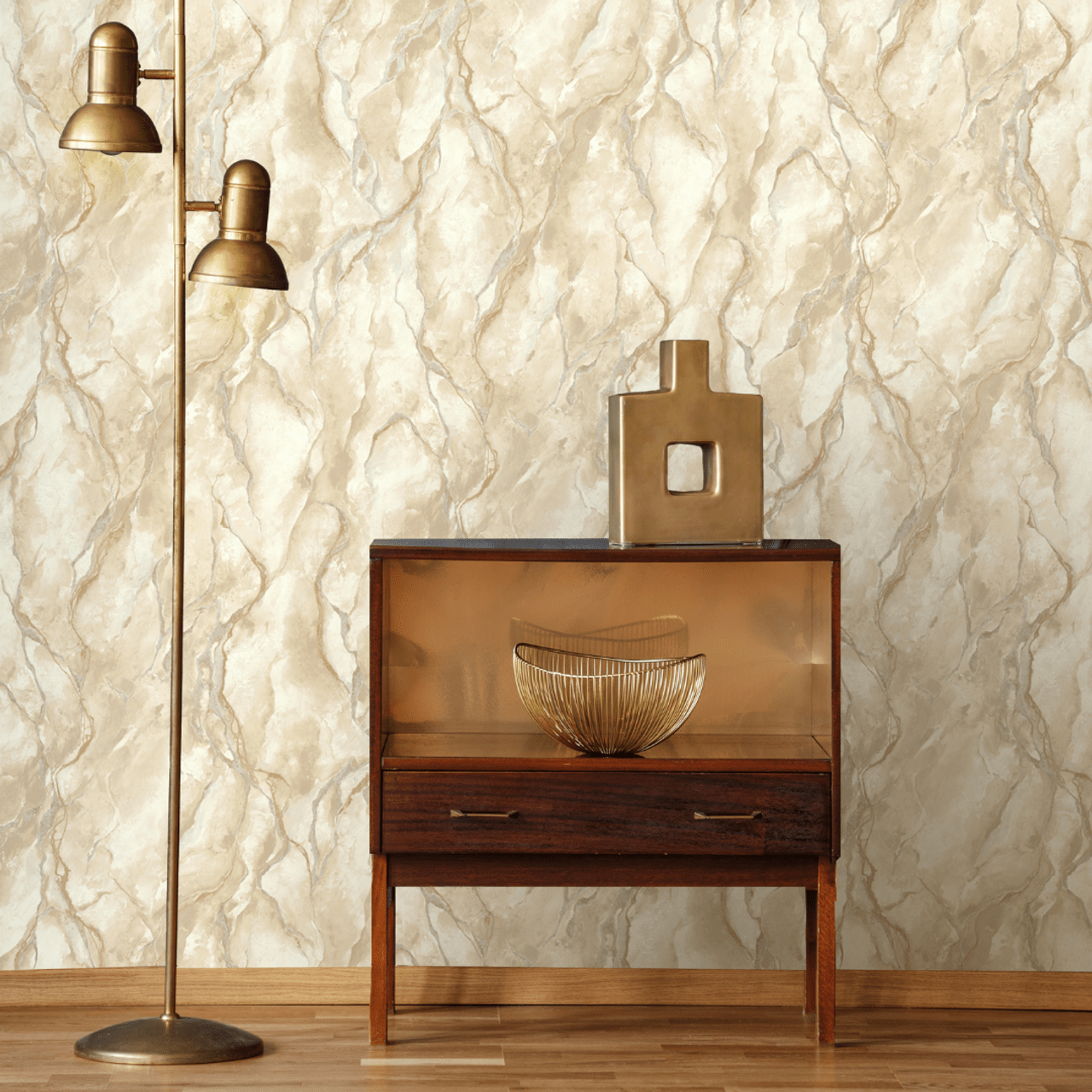 Pandora Vasari Wallpaper - Gold - Rasch - 400112 - Premier Wallcovering