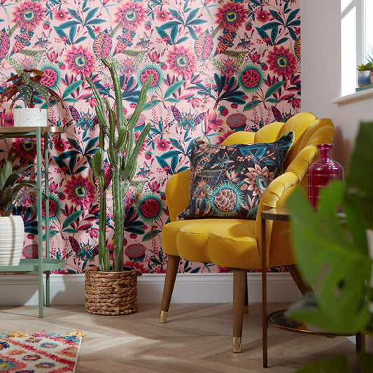 Pandora Wallpaper - Fuschia, Jade & Lime - Lust Home - LH900383 - Premier Wallcovering