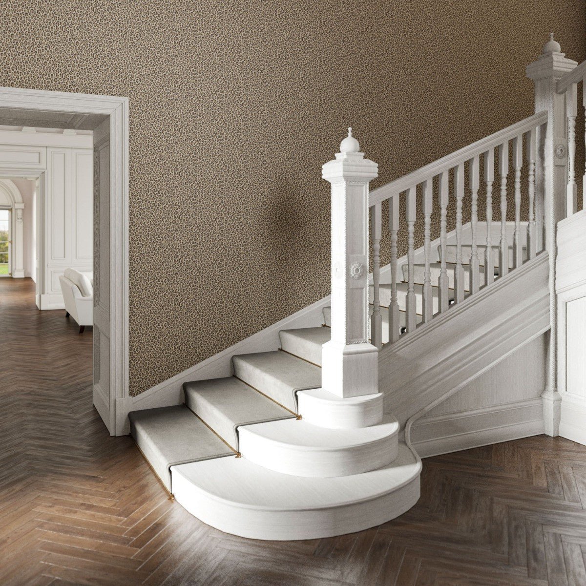 Panthera Wallpaper - Espresso - Warner House - Premier Wallcovering