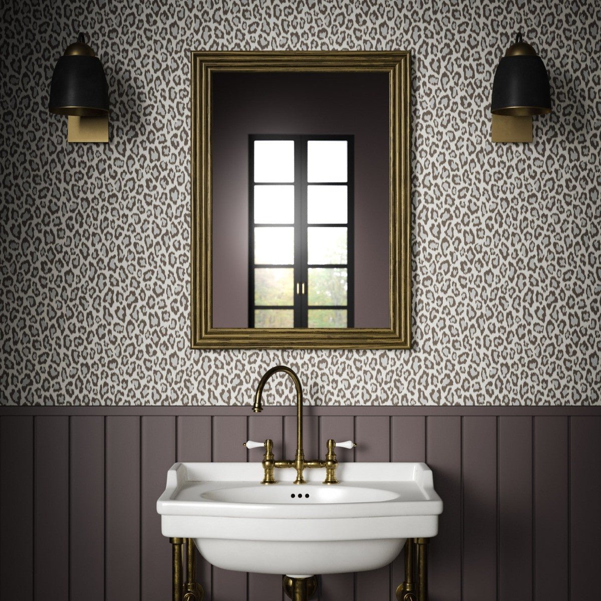 Panthera Wallpaper - Charcoal - Warner House - Premier Wallcovering