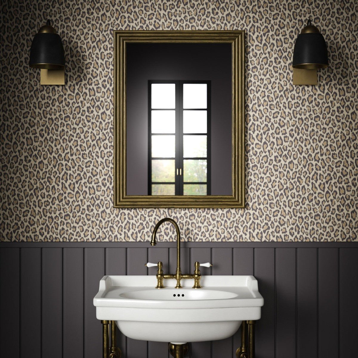 Panthera Wallpaper - Espresso - Warner House - Premier Wallcovering