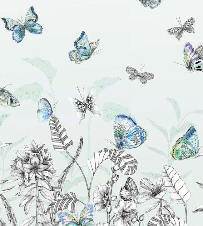Papillons Wallpaper - Eau De Nil - PDG1058/02 - Designers Guild - Premier Wallcovering