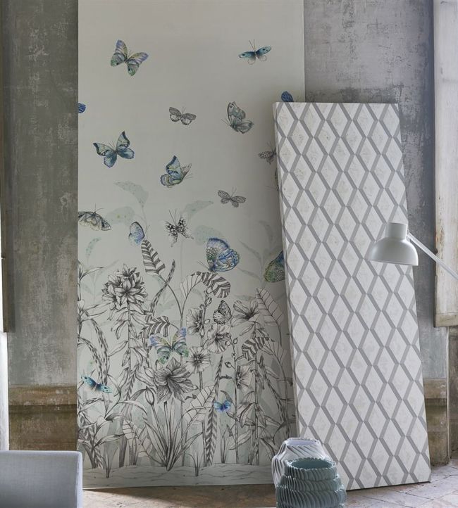 Papillons Wallpaper - Eau De Nil - PDG1058/02 - Designers Guild - Premier Wallcovering