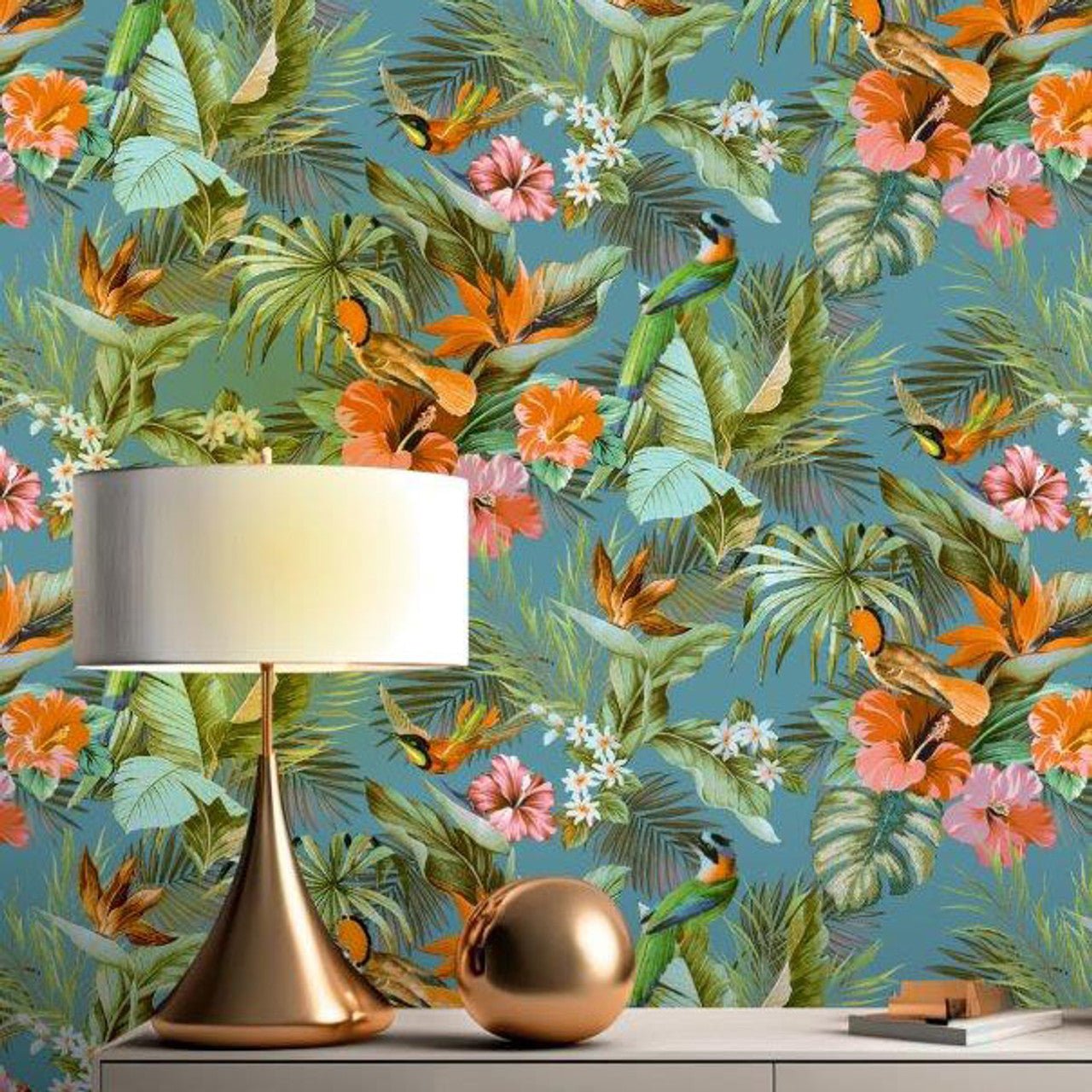 Paradise Birds Vasari Wallpaper - Multi - Rasch - 539097 - Premier Wallcovering
