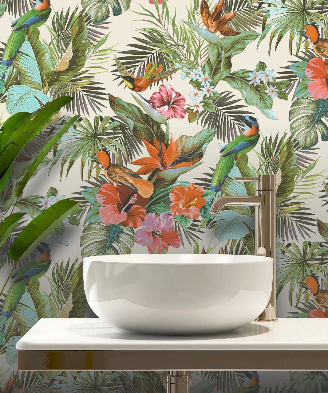 Paradise Birds Vasari Wallpaper - Multi - Rasch - 539066 - Premier Wallcovering