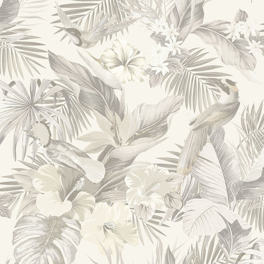 Paradise Birds Vasari Wallpaper - Neutral - Rasch - 539080 - Premier Wallcovering