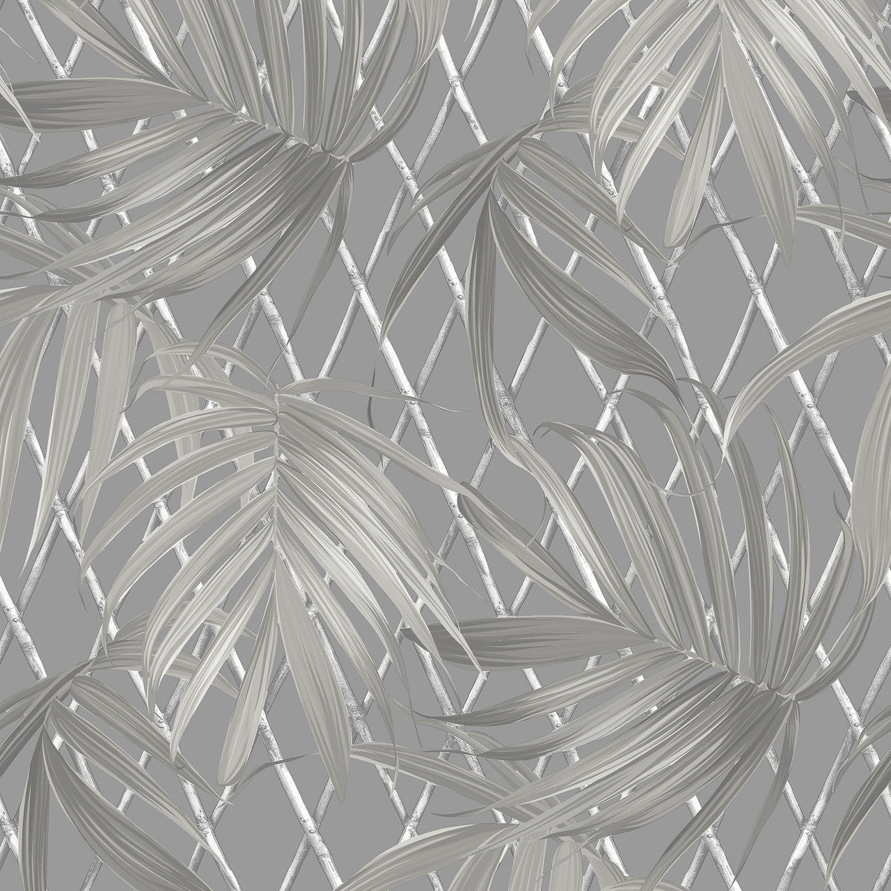 Paradise Palm Vasari Wallpaper - Grey - Rasch - 539547 - Premier Wallcovering