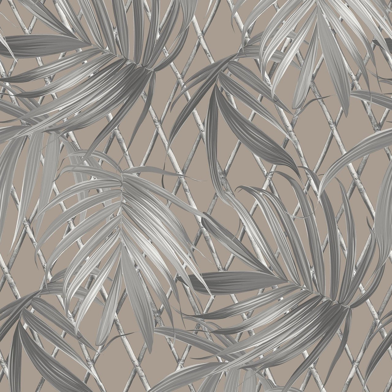 Paradise Palm Vasari Wallpaper - Taupe - Rasch - 539554 - Premier Wallcovering