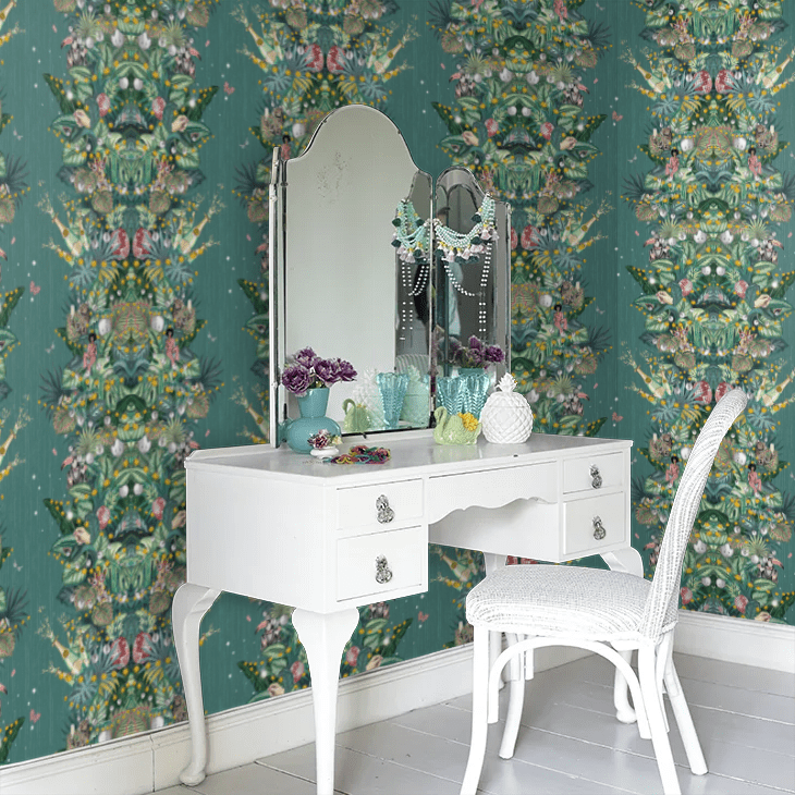 Paradise Party Wallpaper - Eucalyptus - Brand McKenzie - BMGI006/07B - Premier Wallcovering