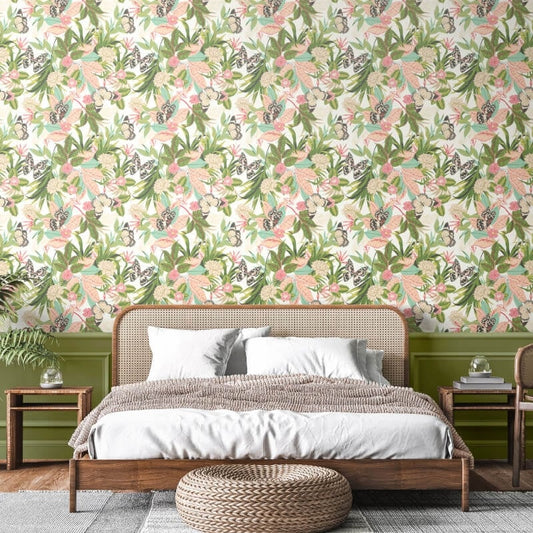 Paradise Wallpaper - French Rose - Hoopla Walls - HWA1189W - Premier Wallcovering