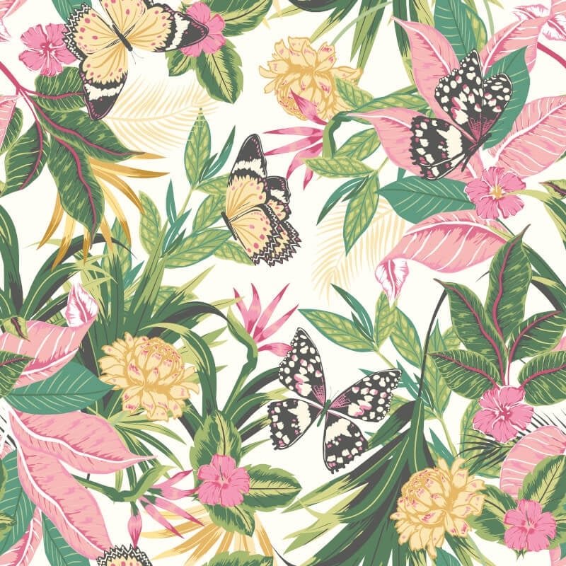 Paradise Wallpaper - Flamingo - Hoopla Walls - HWA1191W - Premier Wallcovering