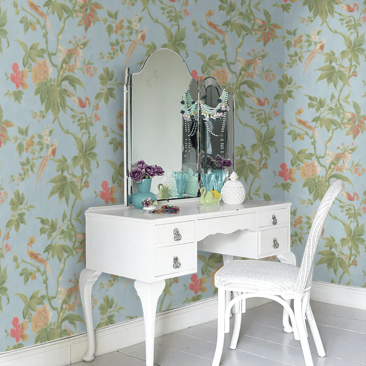 Paradise Wallpaper - Sky Blue - Little Greene - 0247PABLUEZ - Premier Wallcovering