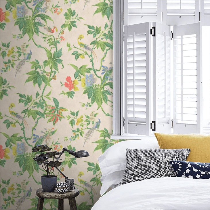 Paradise Wallpaper - Cream - Little Greene - 0247PAFEATH - Premier Wallcovering