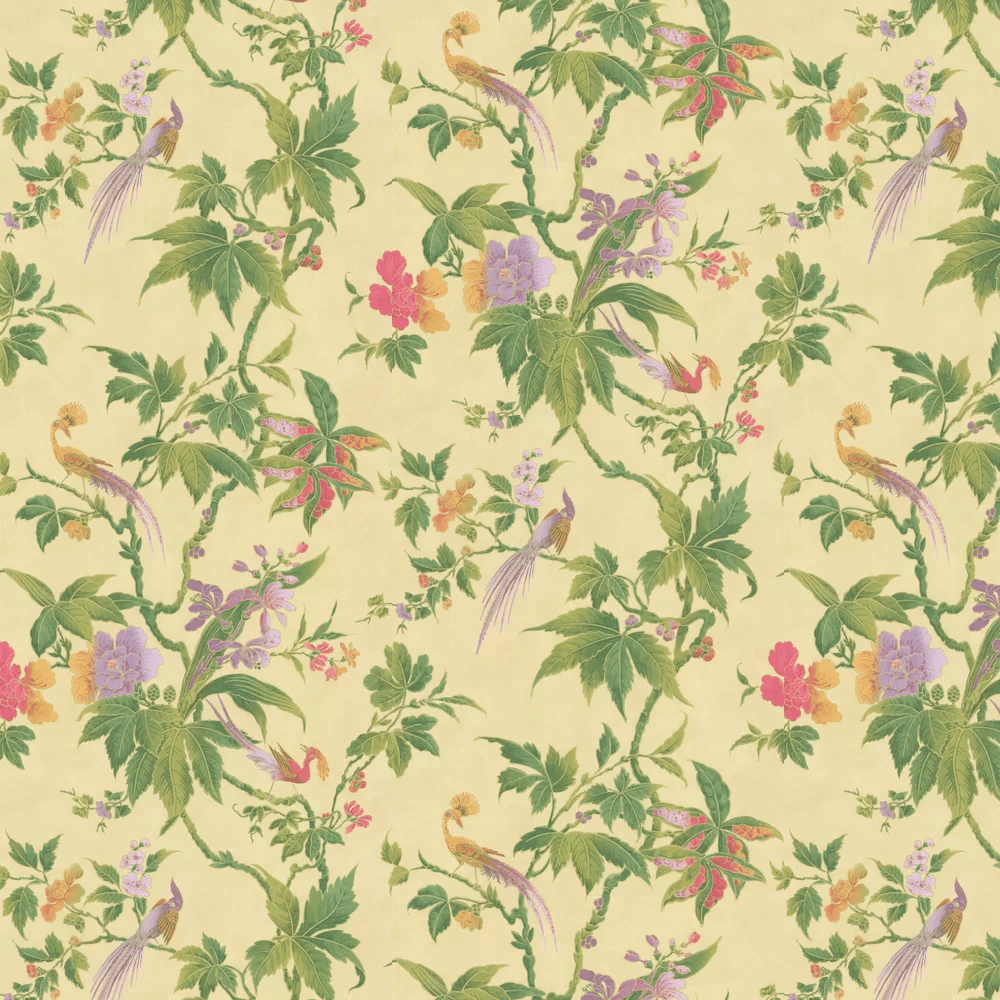 Paradise Wallpaper - Pale Yellow - Little Greene - 0247PASUNRI - Premier Wallcovering