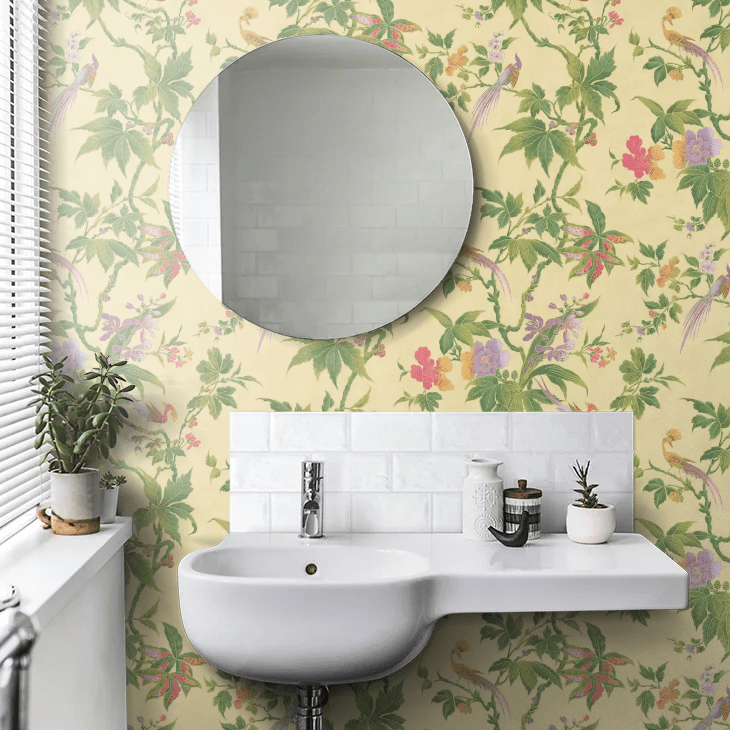 Paradise Wallpaper - Pale Yellow - Little Greene - 0247PASUNRI - Premier Wallcovering