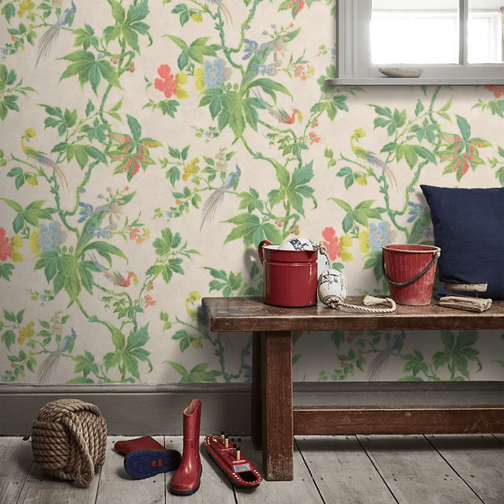 Paradise Wallpaper - Cream - Little Greene - 0247PAFEATH - Premier Wallcovering
