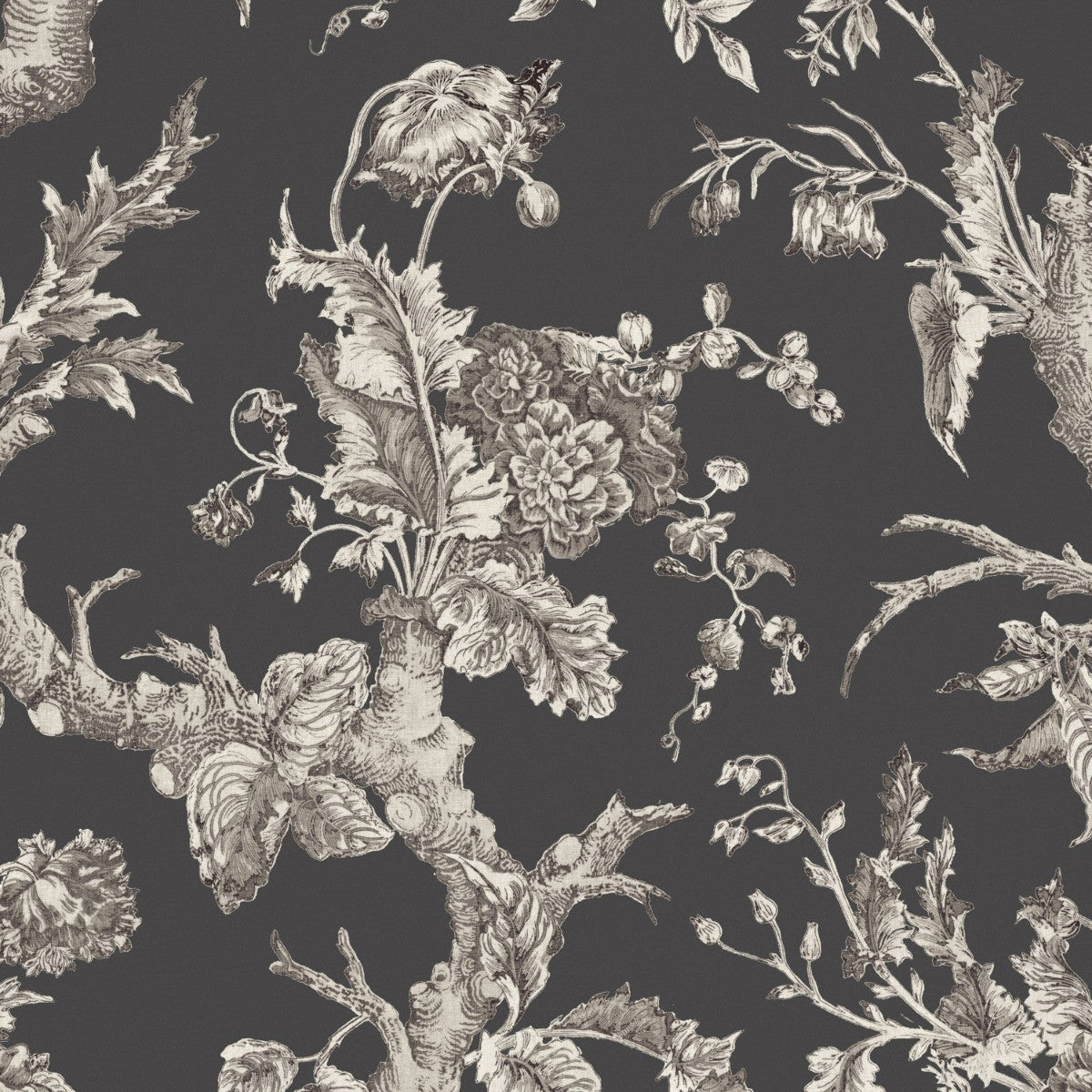Paradiso Wallpaper - Charcoal - Warner House - Premier Wallcovering
