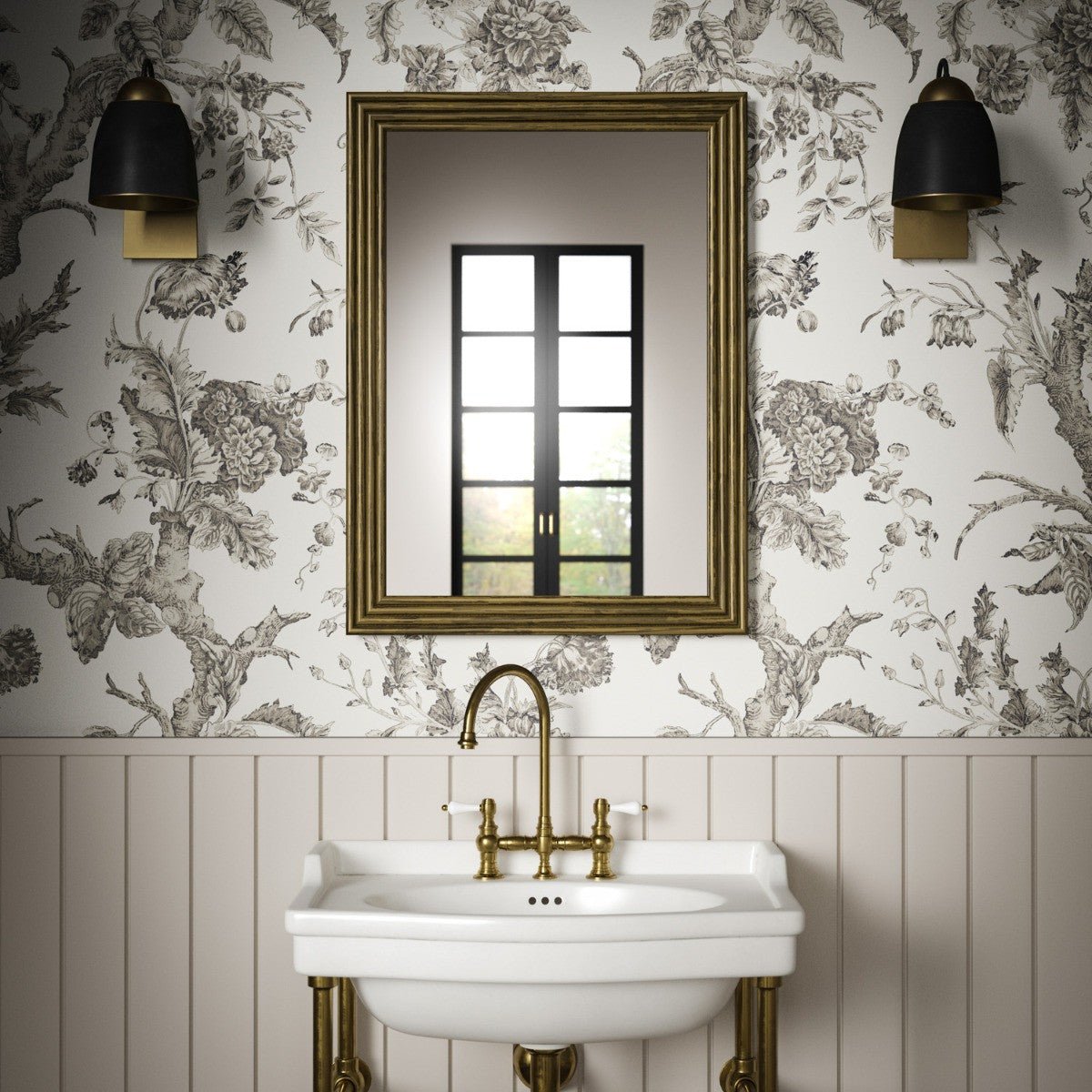 Paradiso Wallpaper - Sepia - Warner House - Premier Wallcovering
