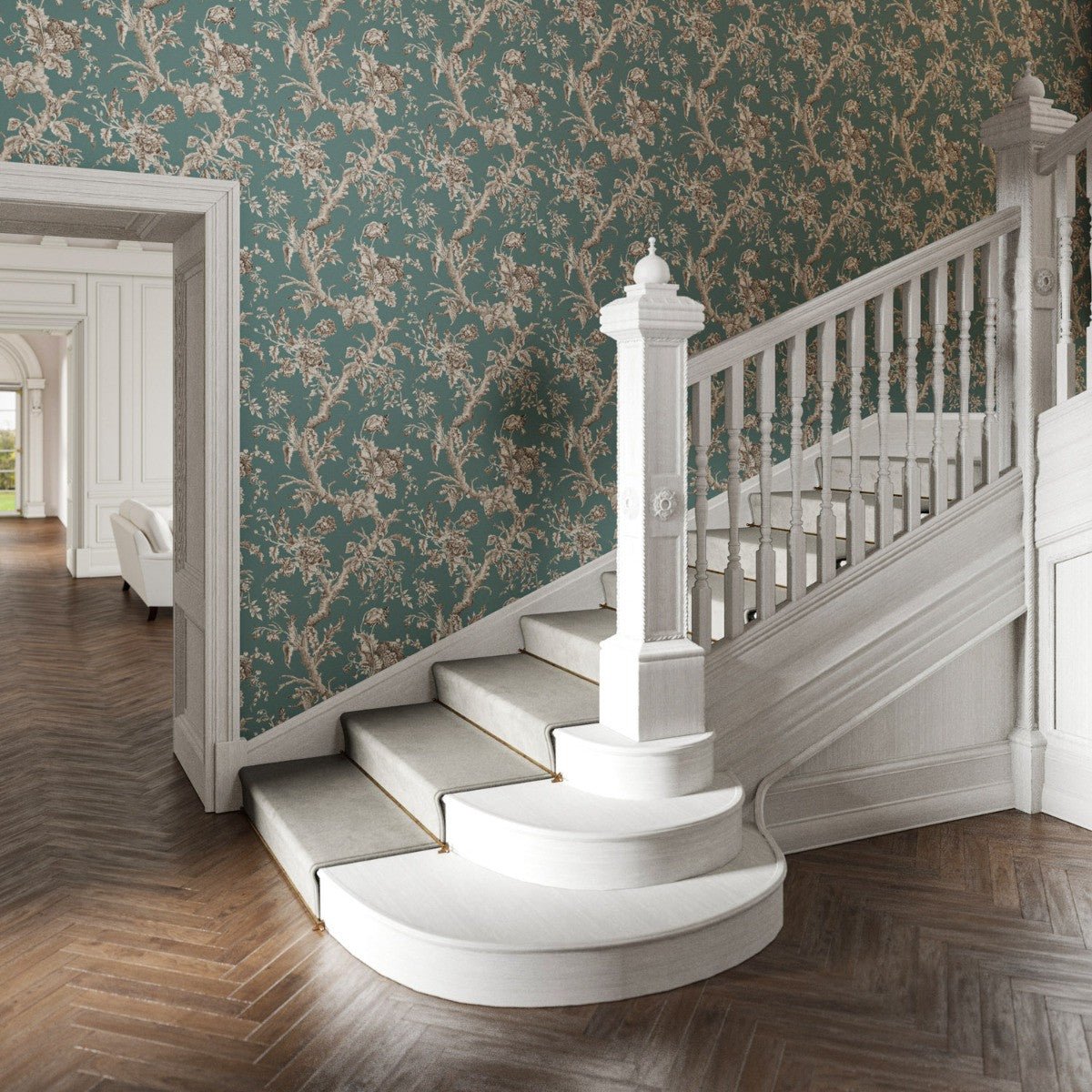 Paradiso Wallpaper - Teal - Warner House - Premier Wallcovering