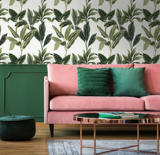 Paradiso Wallpaper - Leaf Green - Lust Home - LH900133 - Premier Wallcovering